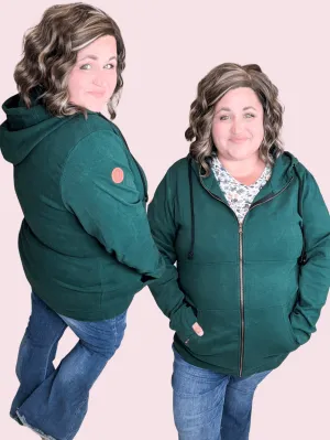 PHC- Solid Fullzip Hoodie in Triple Stretch Evergreen