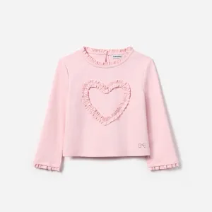 PINK JERSEY RUFFLE HEART TOP