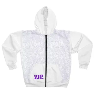 Plumskum Cut Sew AOP Zip Hoodie - All White
