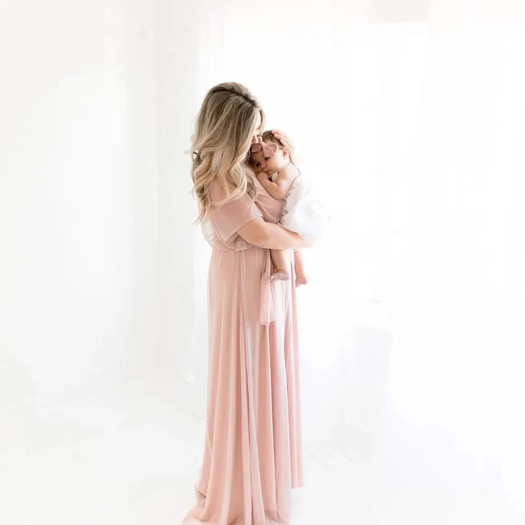 Pregnancy Pink Gown  #1027