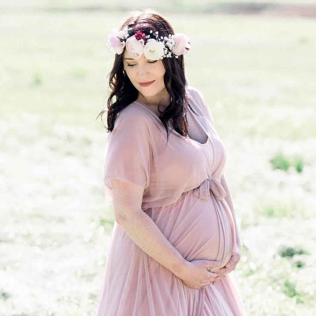 Pregnancy Pink Gown  #1027