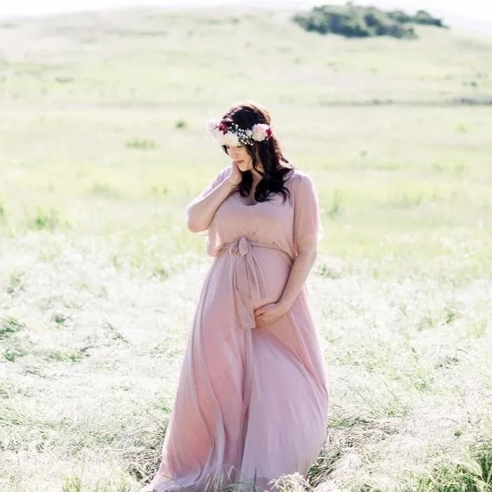 Pregnancy Pink Gown  #1027