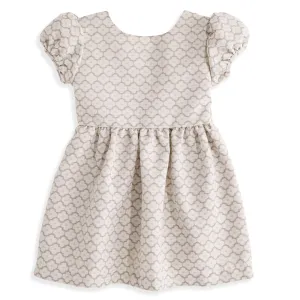 Puff Sleeve Jacquard Angelina Dress -- Clay Floral Jacquard