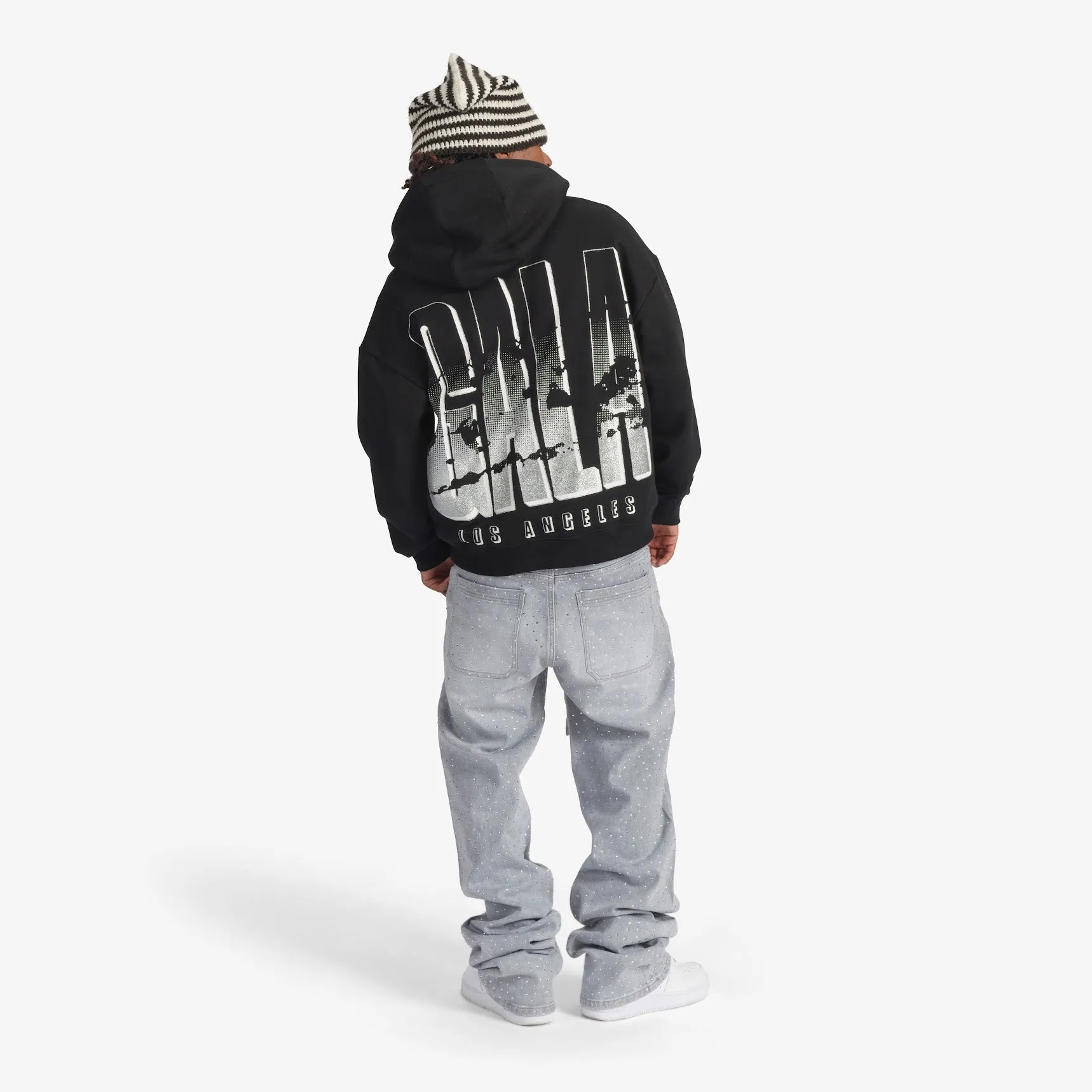 "Name" Zip Hoodie (black/silver)