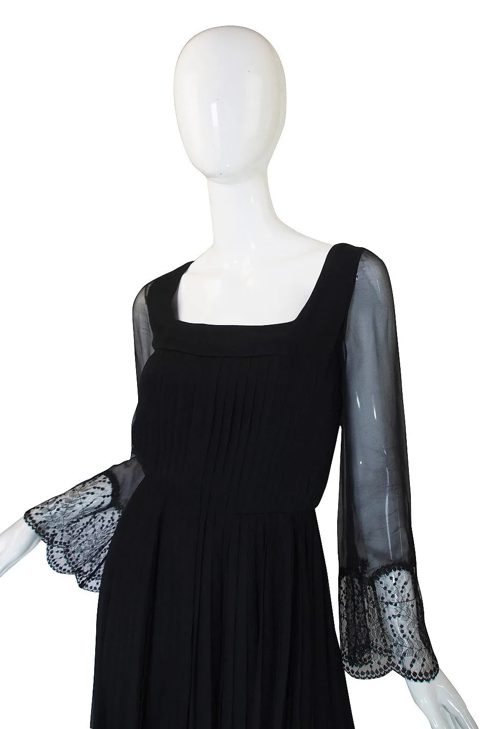 Rare 1960s Silk and Lace Jean Louis Dress
