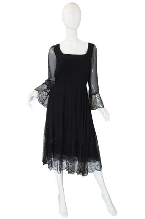 Rare 1960s Silk and Lace Jean Louis Dress