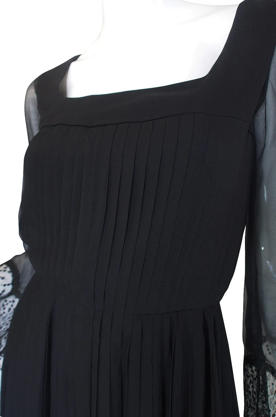 Rare 1960s Silk and Lace Jean Louis Dress