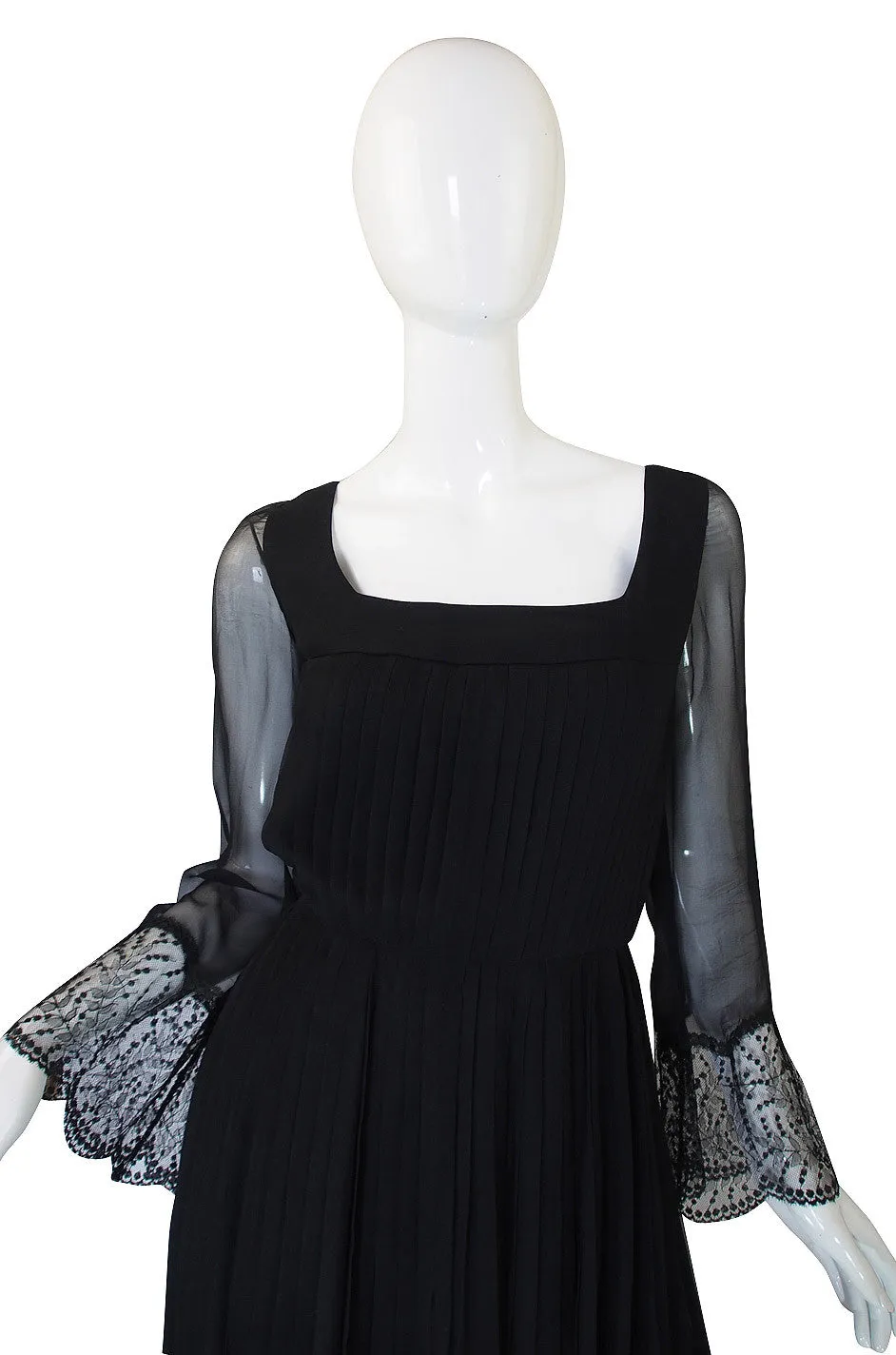 Rare 1960s Silk and Lace Jean Louis Dress