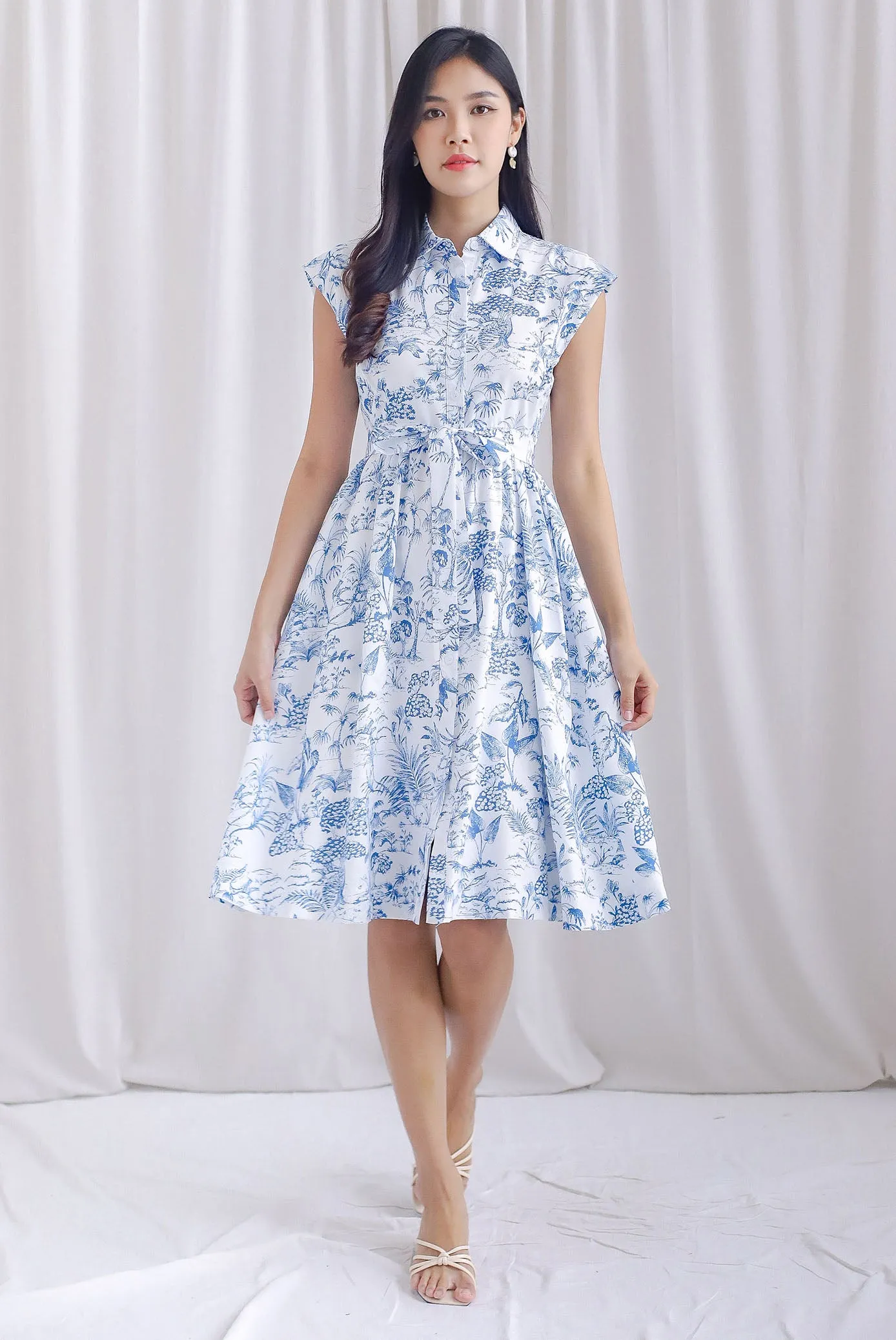 *Restocked* Eleanor Buttons Down Shirt Dress In Porcelain