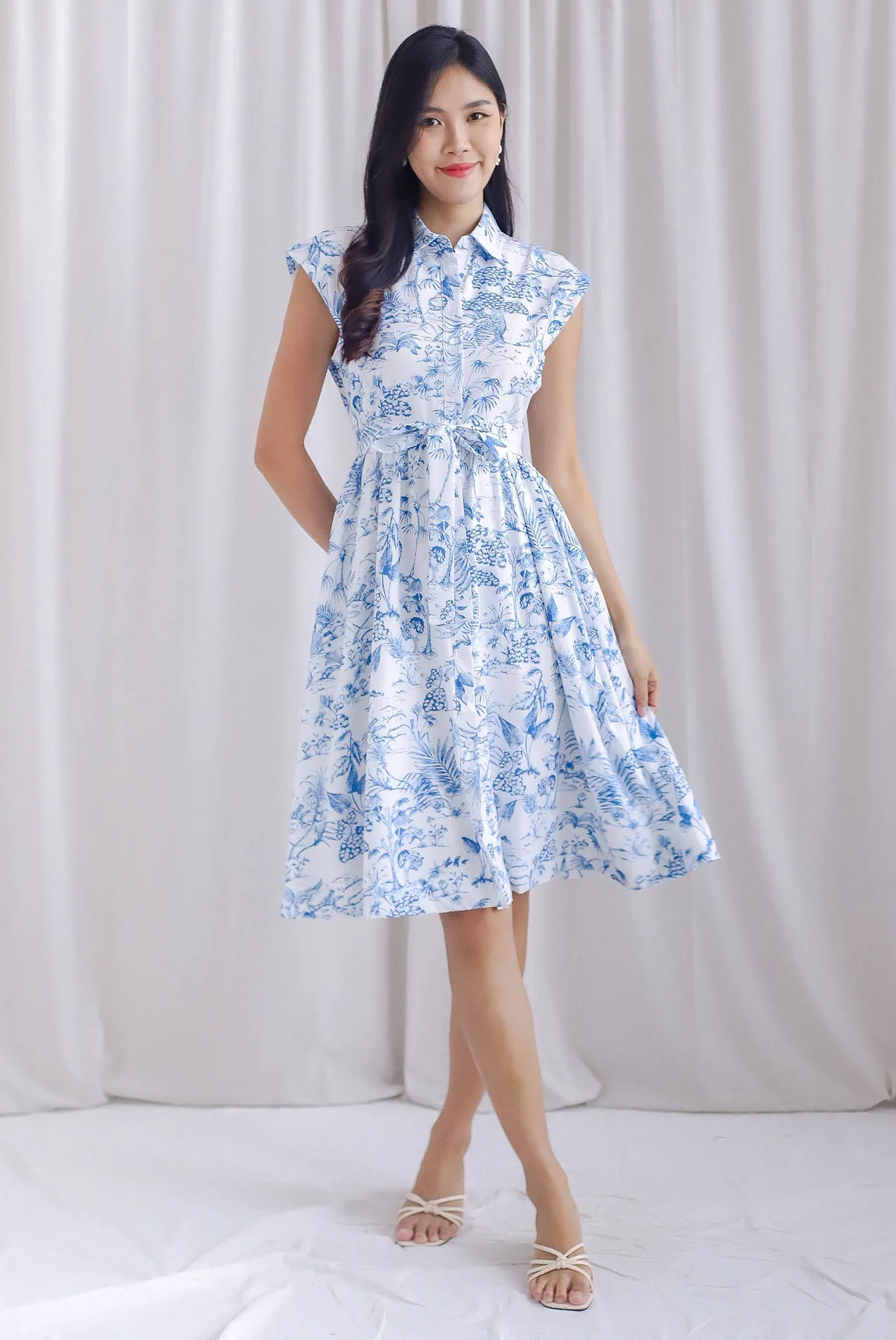 *Restocked* Eleanor Buttons Down Shirt Dress In Porcelain