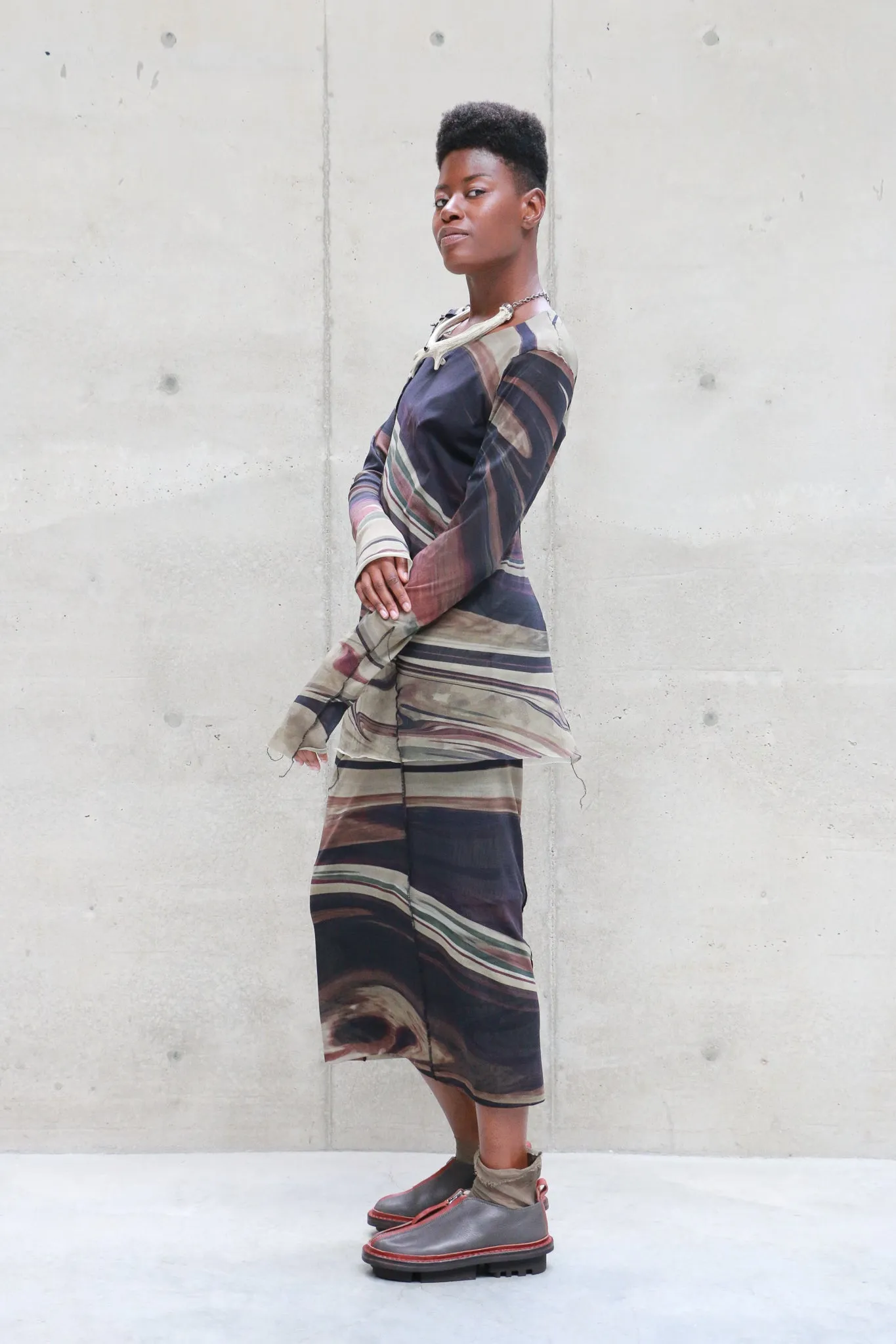 Rundholz Kobalt Print Mesh Top