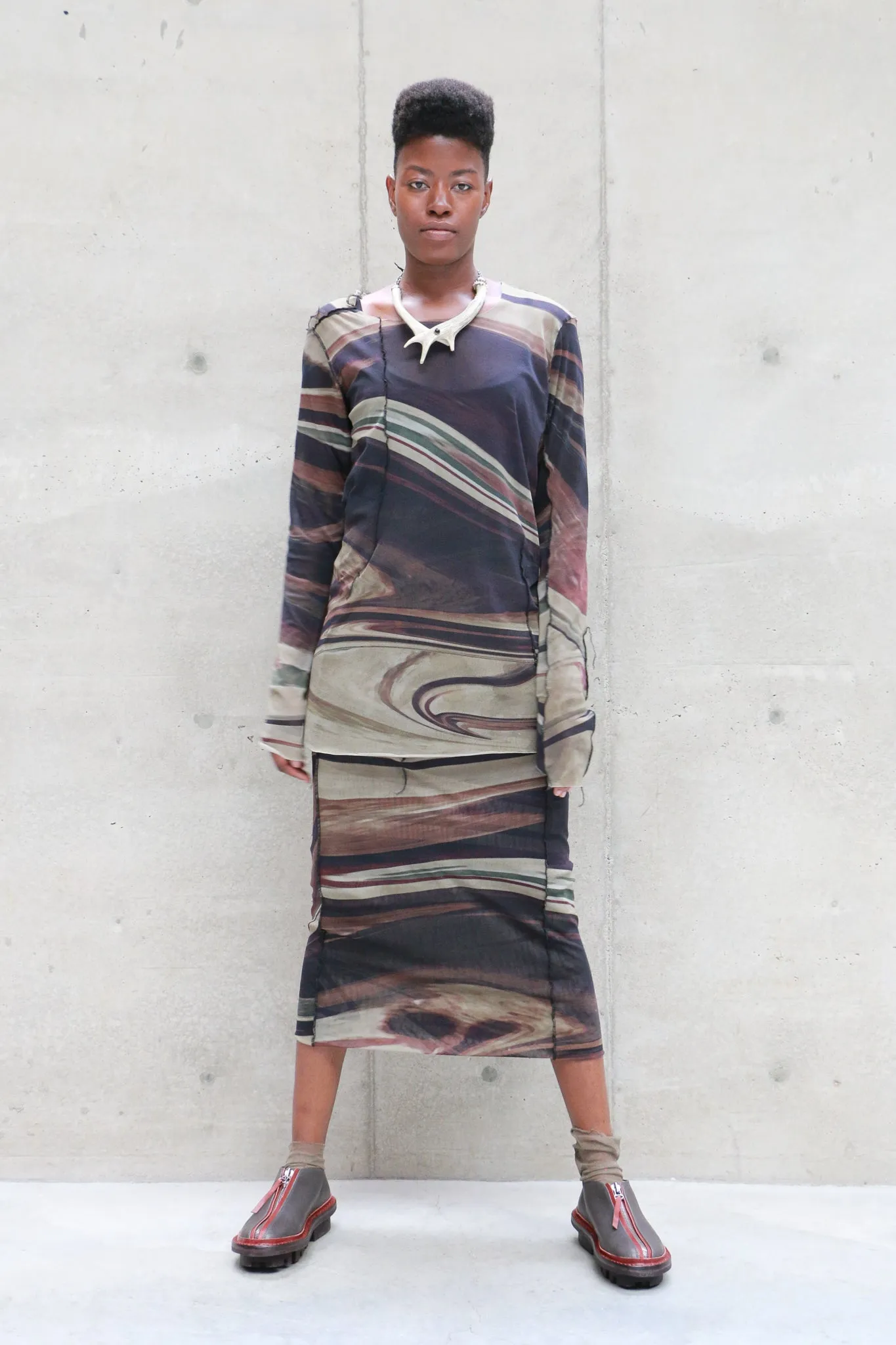 Rundholz Kobalt Print Mesh Top