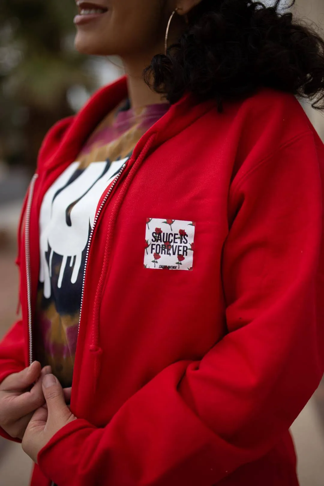 Sauce Is Forever (White Rose Box) | Red Zip Up Jacket