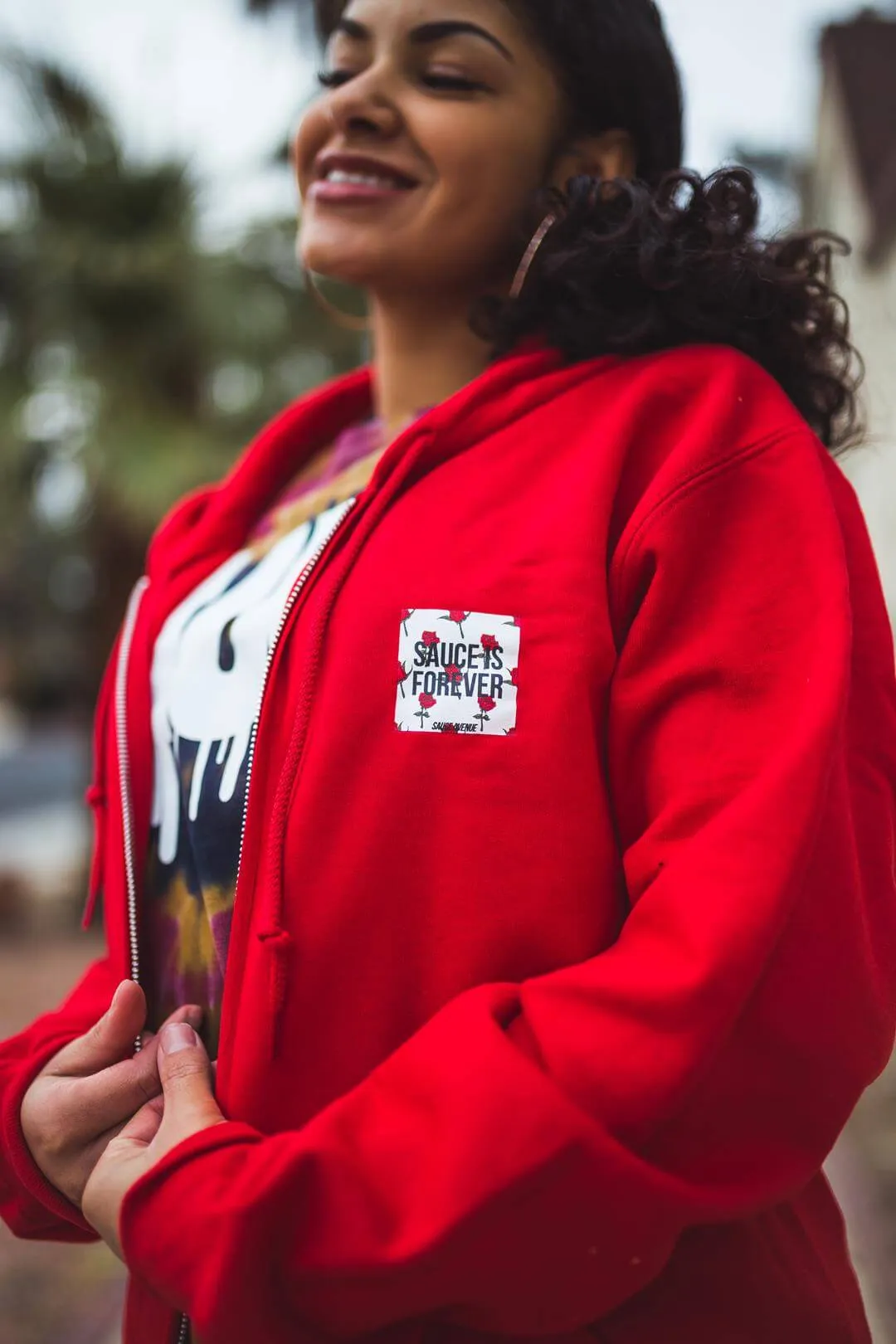 Sauce Is Forever (White Rose Box) | Red Zip Up Jacket