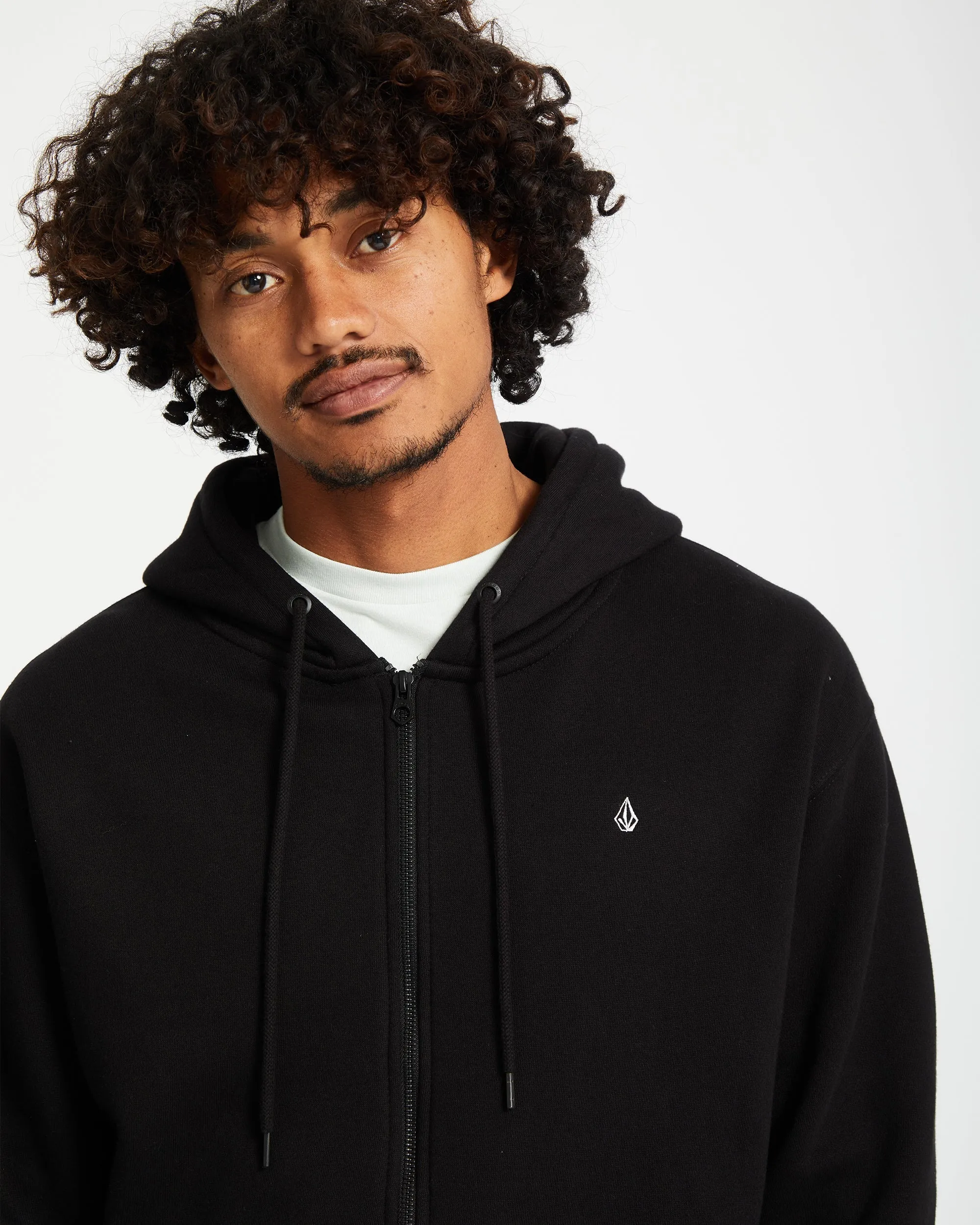 Single Stone Full Zip Hoodie - BLACK