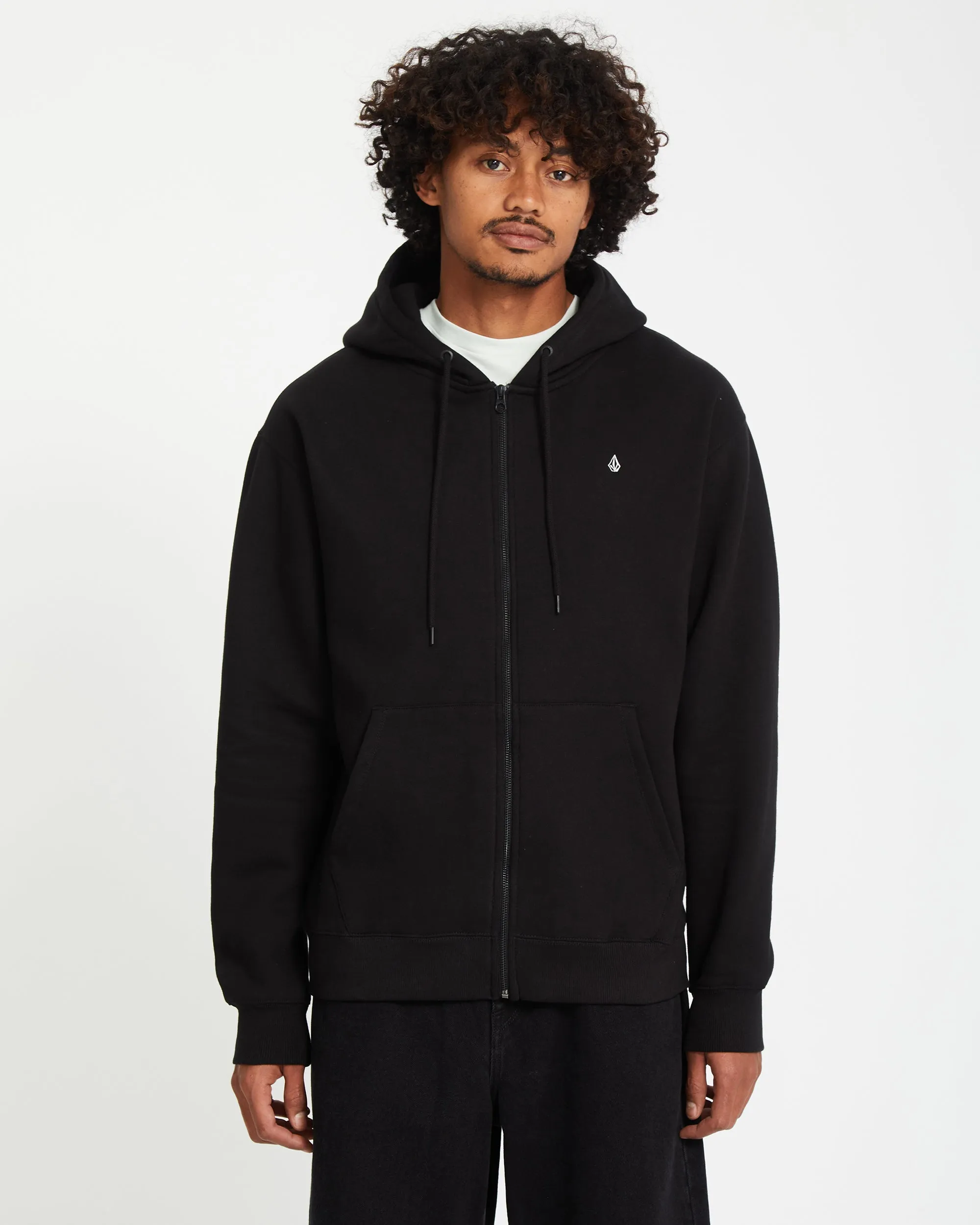 Single Stone Full Zip Hoodie - BLACK