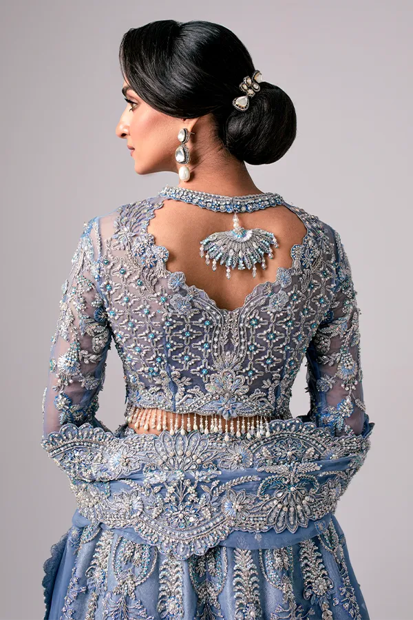 Sky Blue Lehenga Choli for Pakistani Wedding Dresses