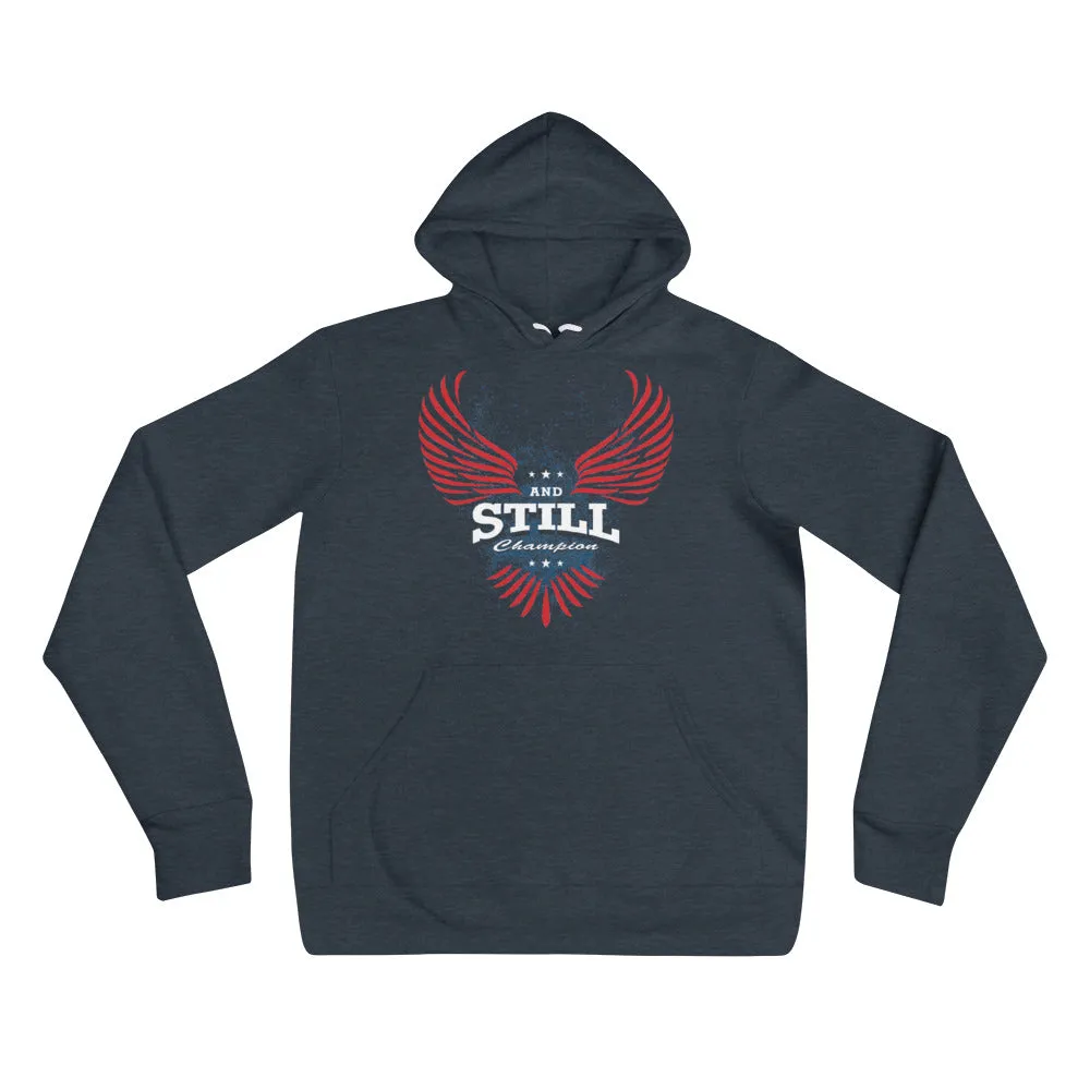 Soaring Champion on front, Be Your Beast on back, women's pull-over hoodie