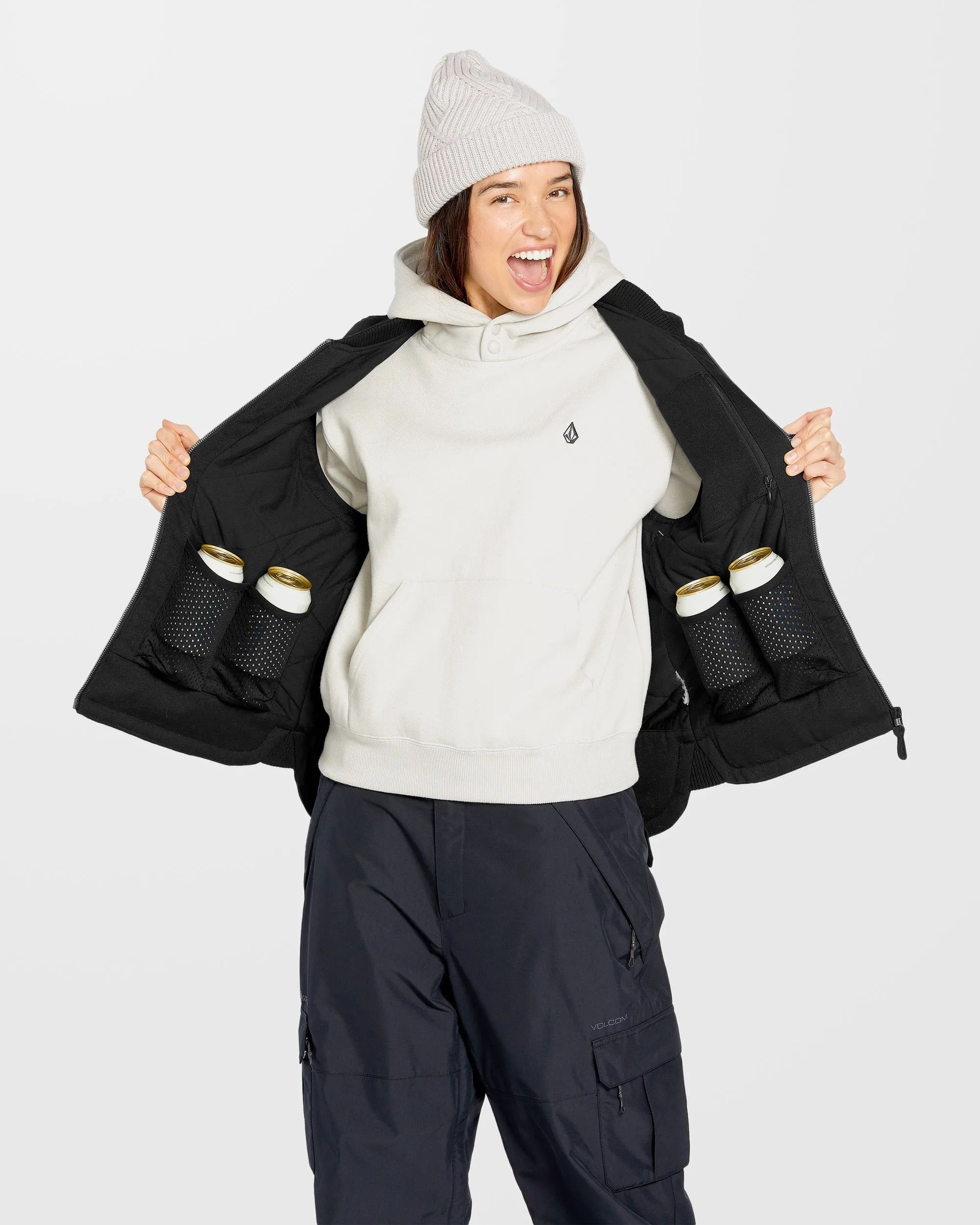 Stone Castine Puff Weste - Black