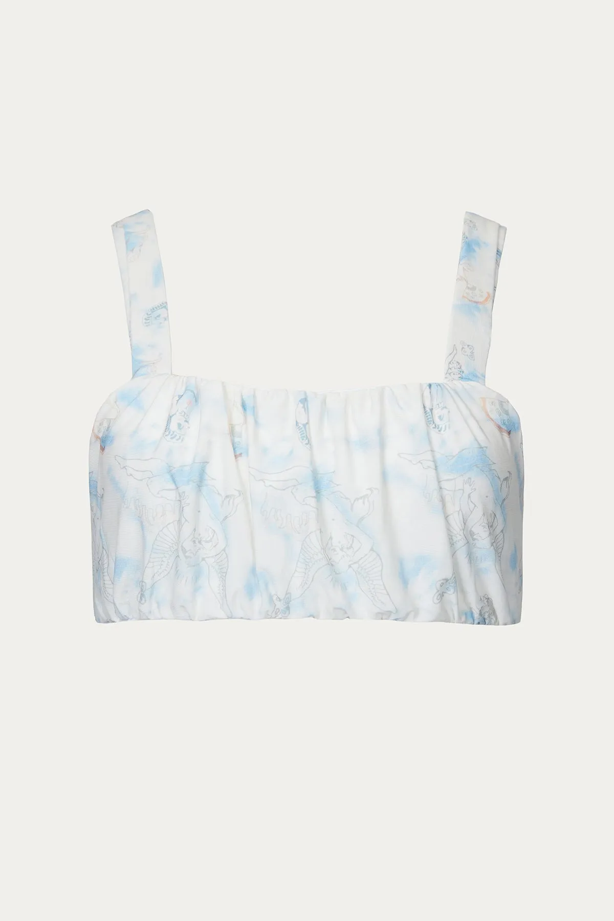 STUCK ON CUPID RUCHED STRETCH-KNIT BRALETTE