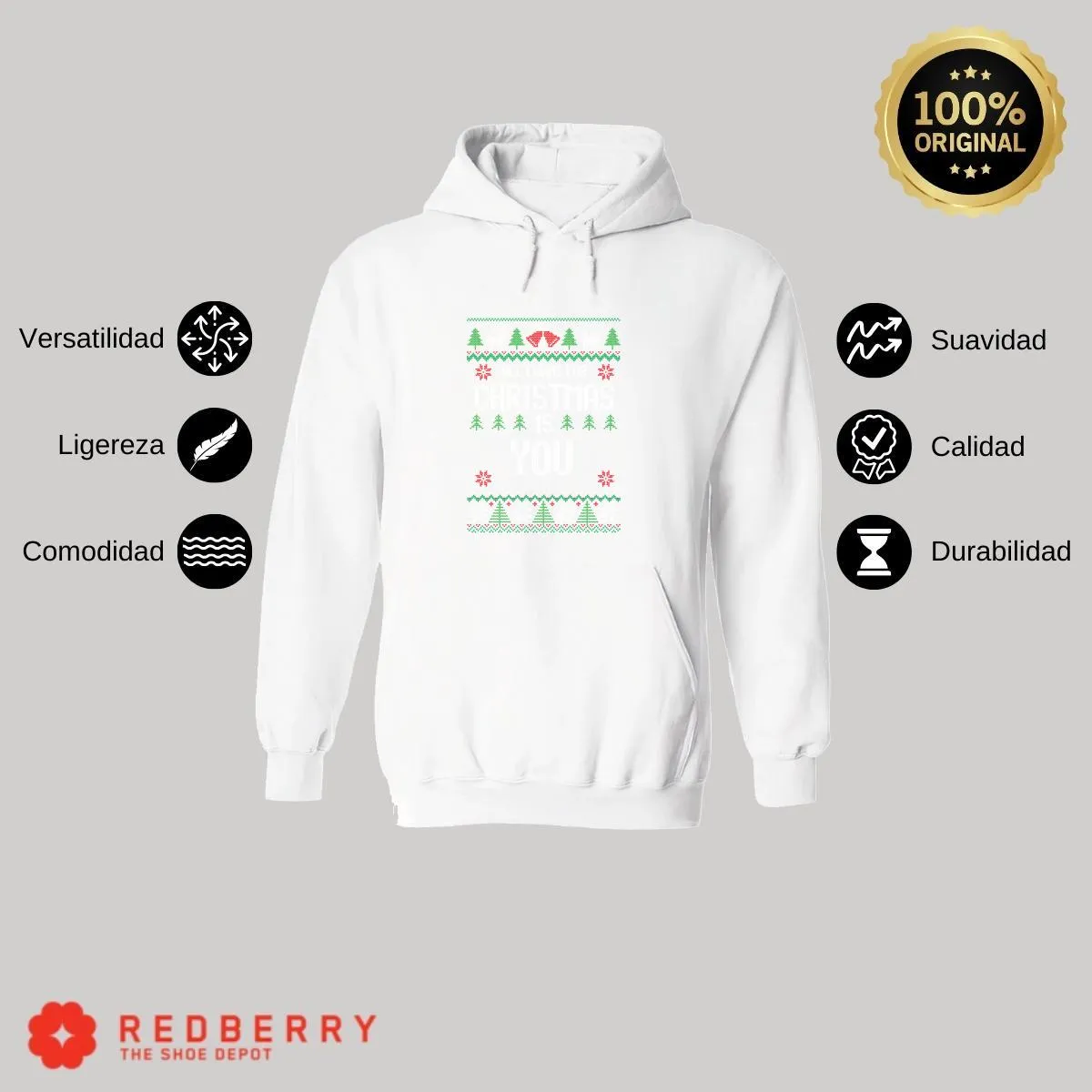 Sudadera Deportiva Hombre Navideña Hoodie 012