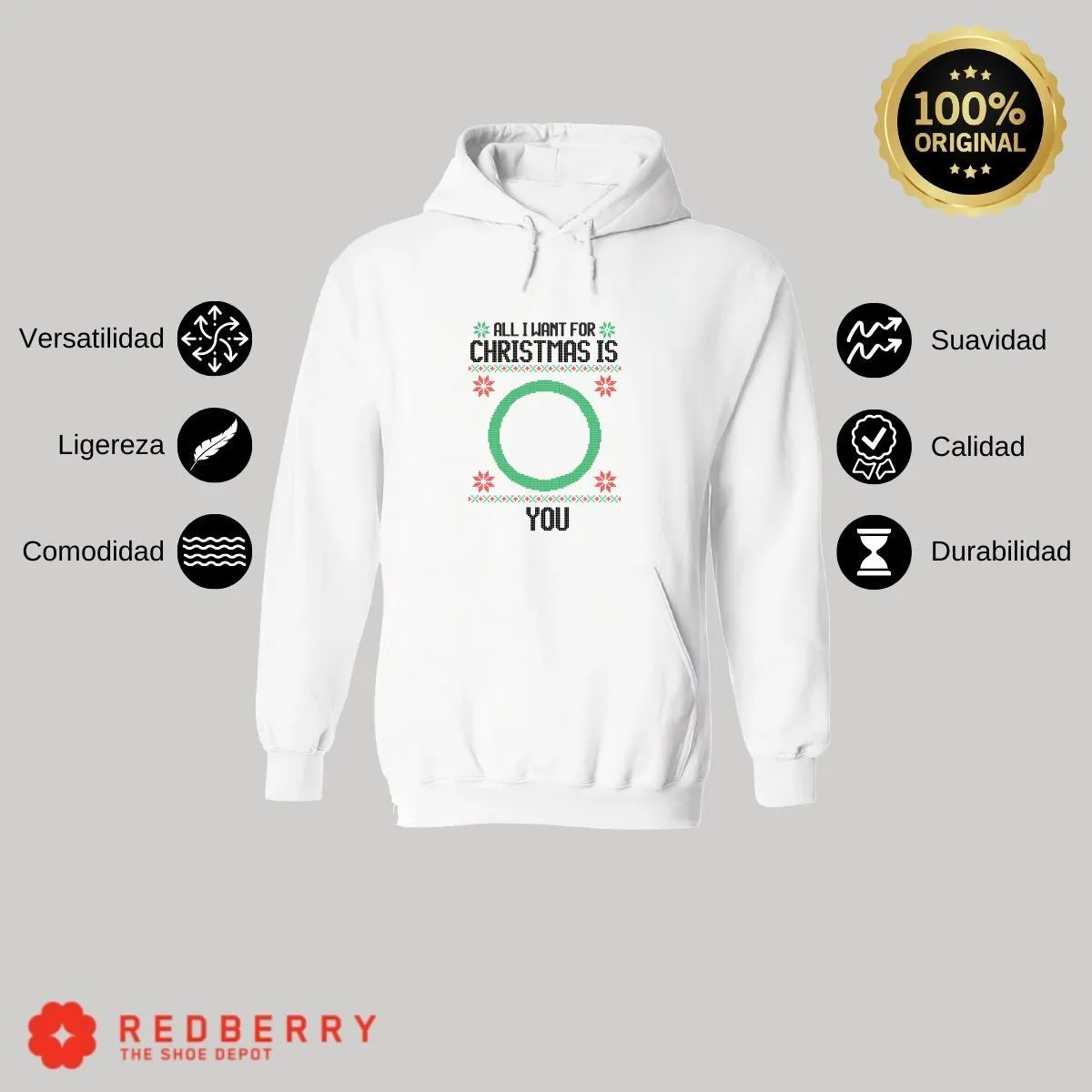 Sudadera Deportiva Hombre Navideña Hoodie 026