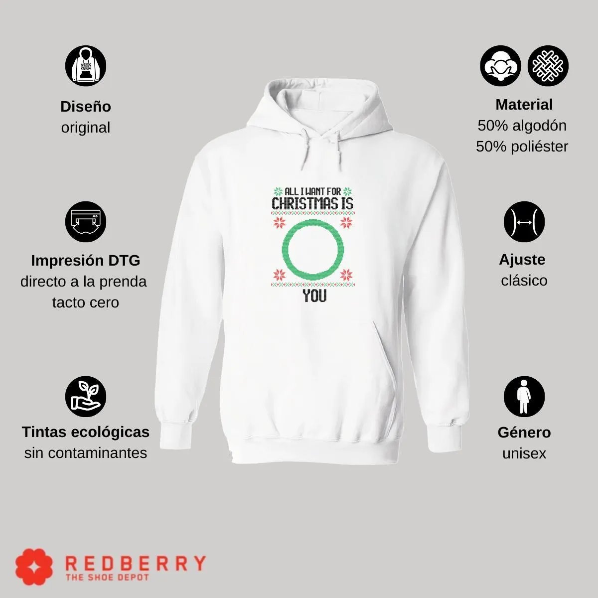 Sudadera Deportiva Hombre Navideña Hoodie 026