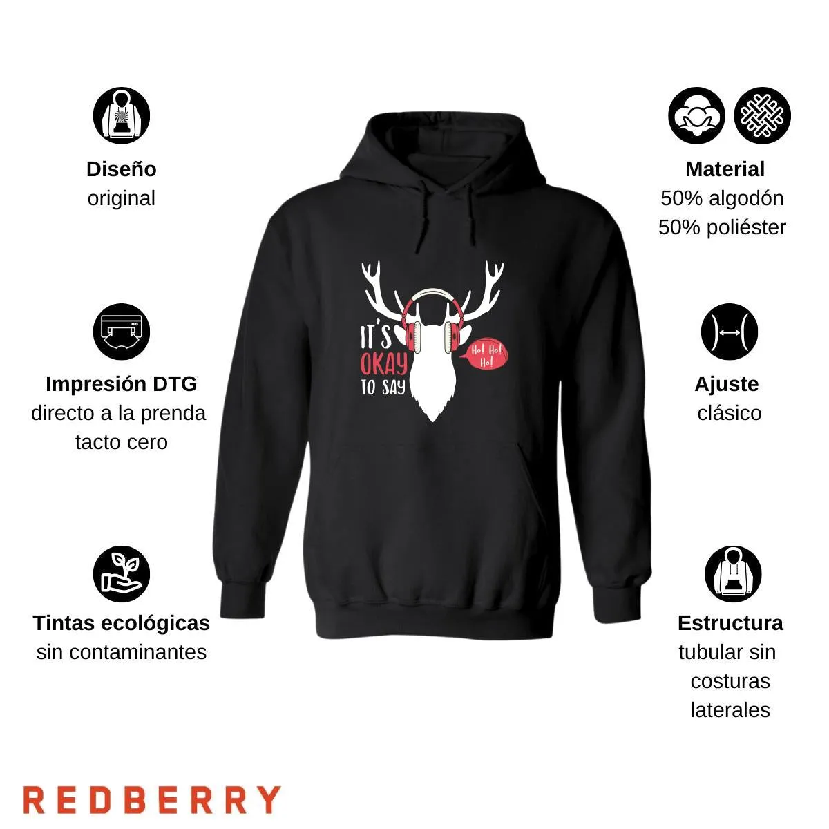 Sudadera Deportiva Mujer Navideña Hoodie 001
