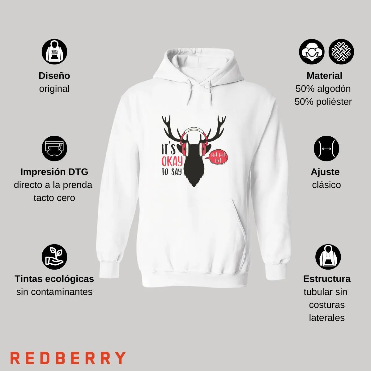Sudadera Deportiva Mujer Navideña Hoodie 001