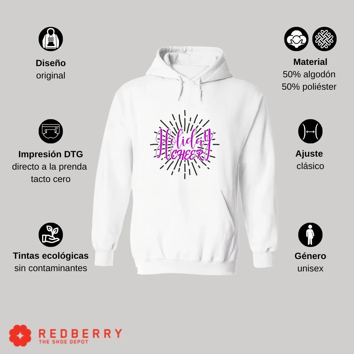 Sudadera Navideña Hombre Deportiva Hoodie 044