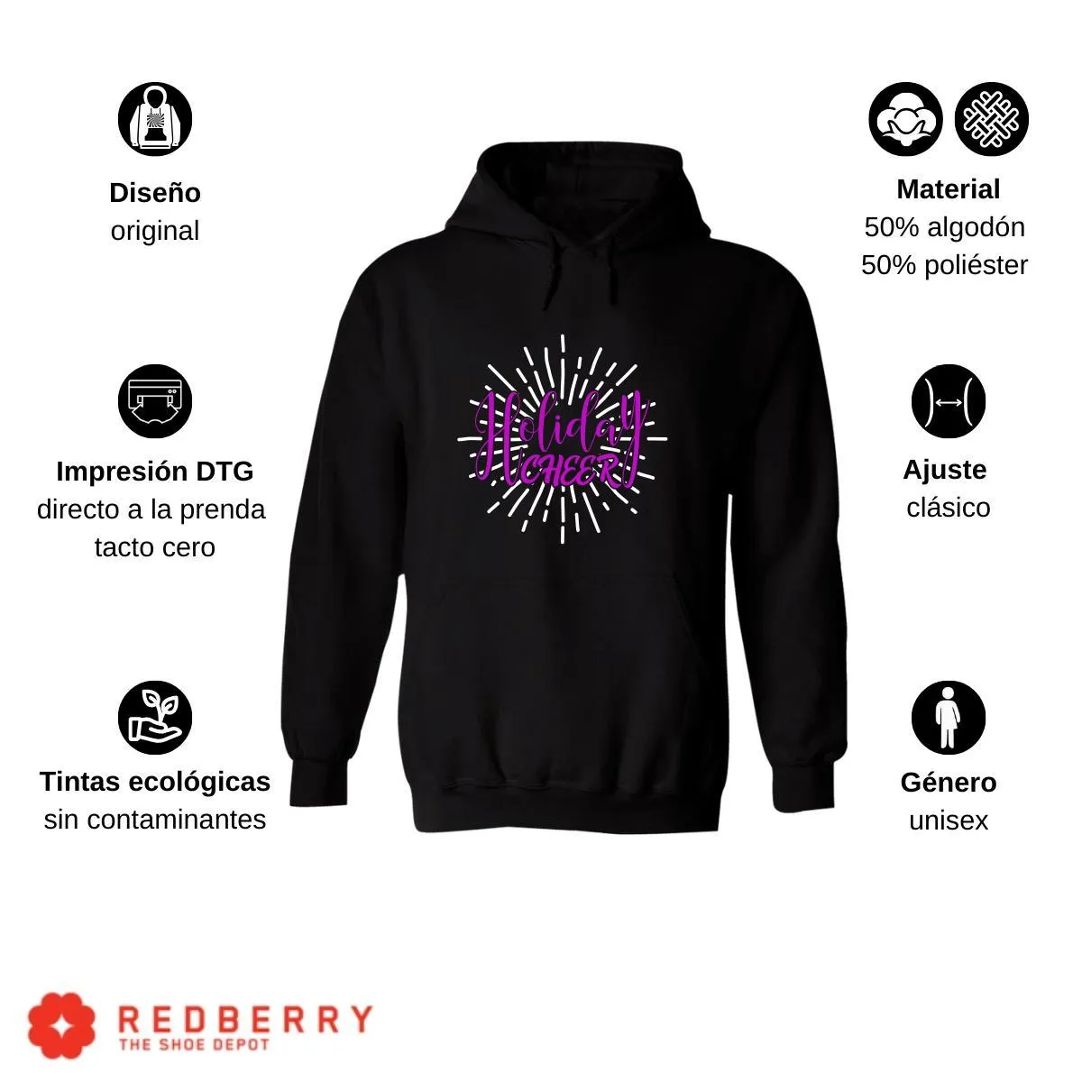 Sudadera Navideña Hombre Deportiva Hoodie 044