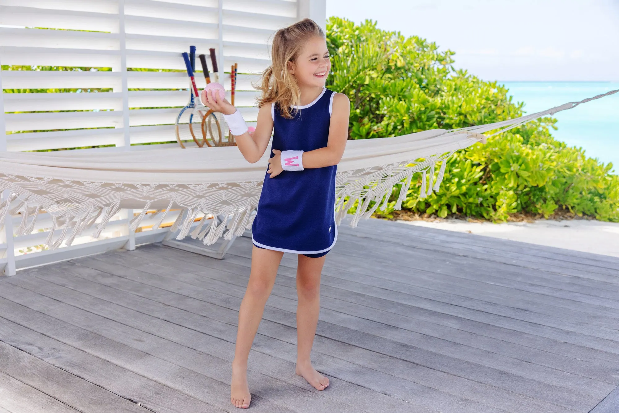 Taffy Tennis Dress - Nantucket Navy with Worth Avenue White Stork