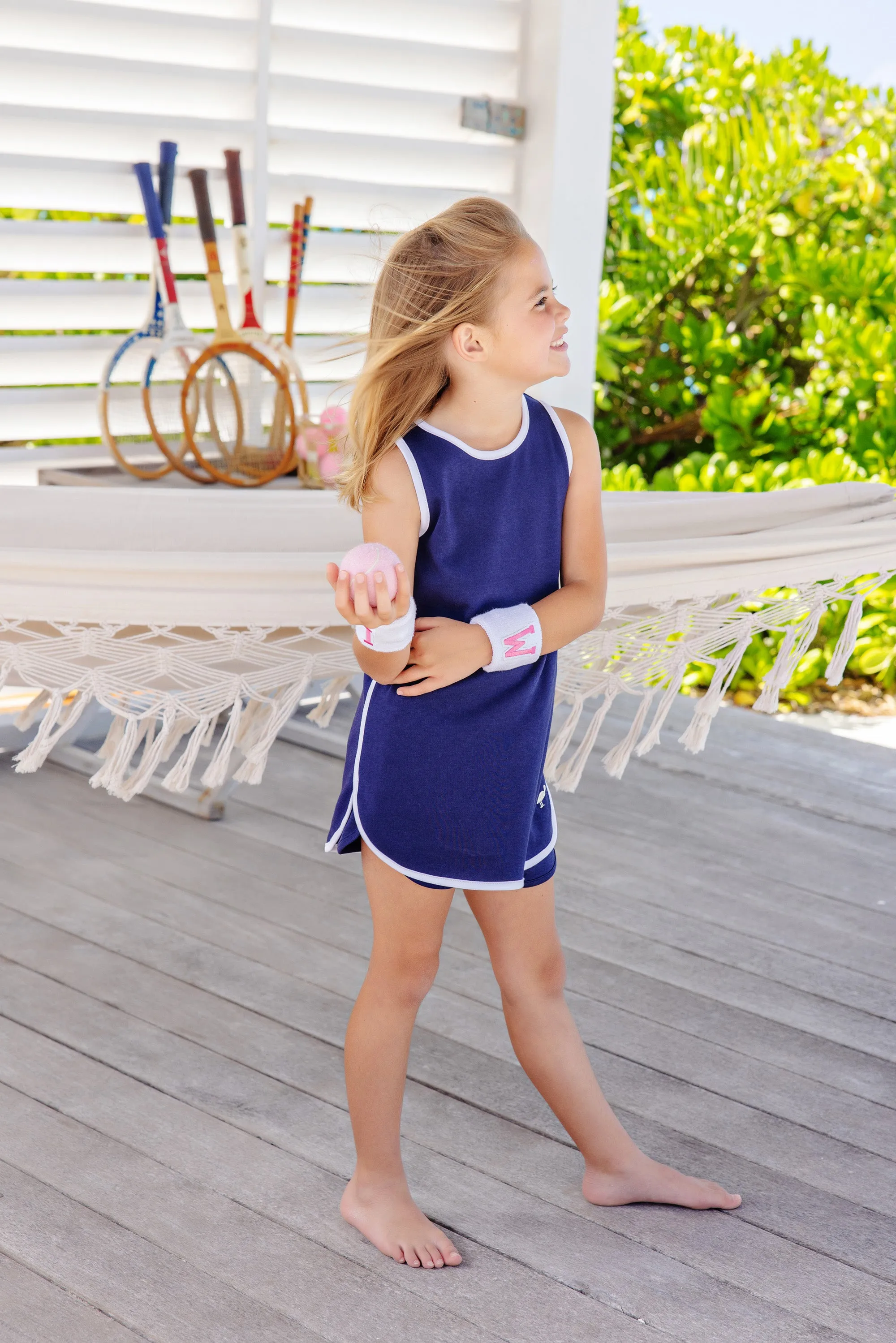 Taffy Tennis Dress - Nantucket Navy with Worth Avenue White Stork