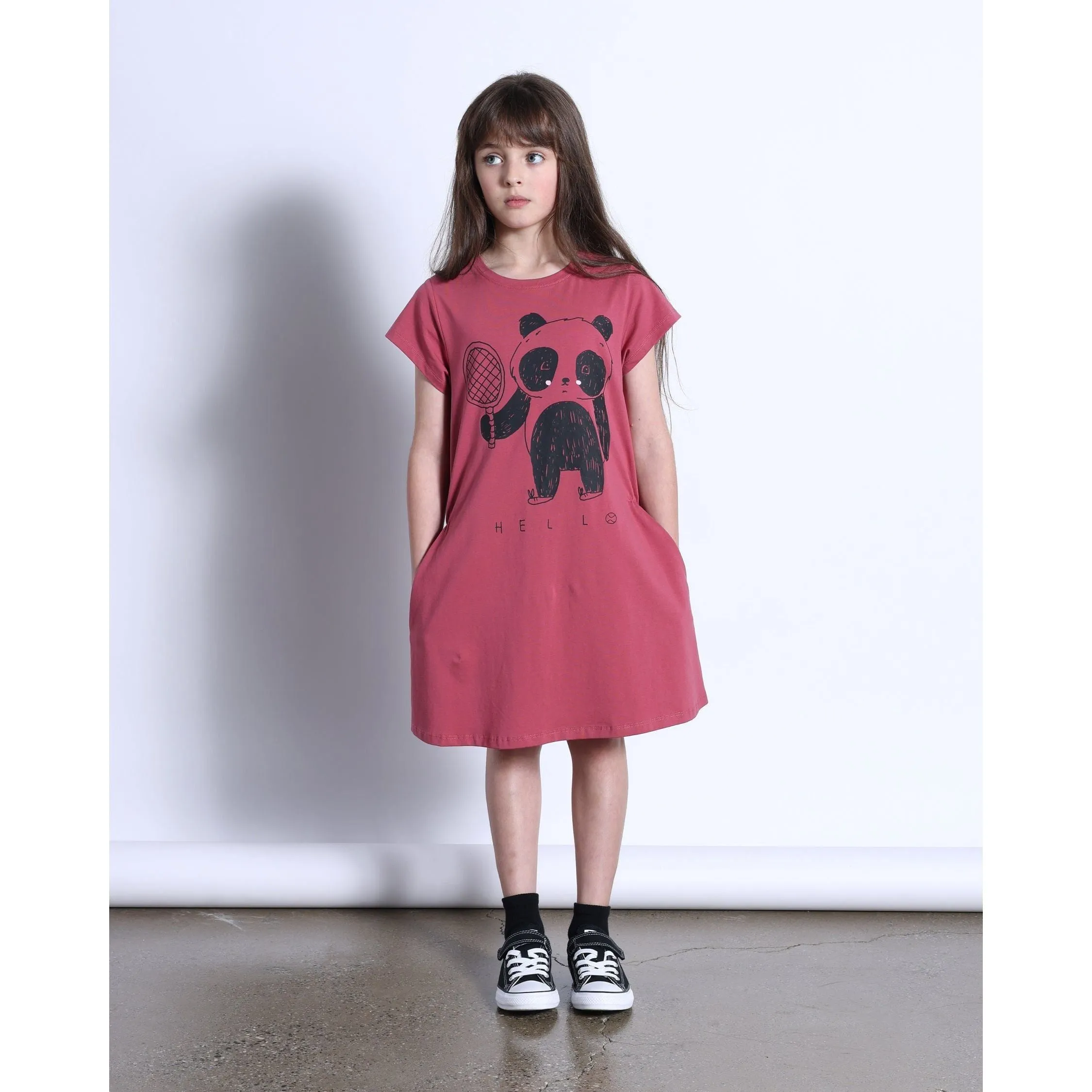 Tennis Panda Dress- Rose