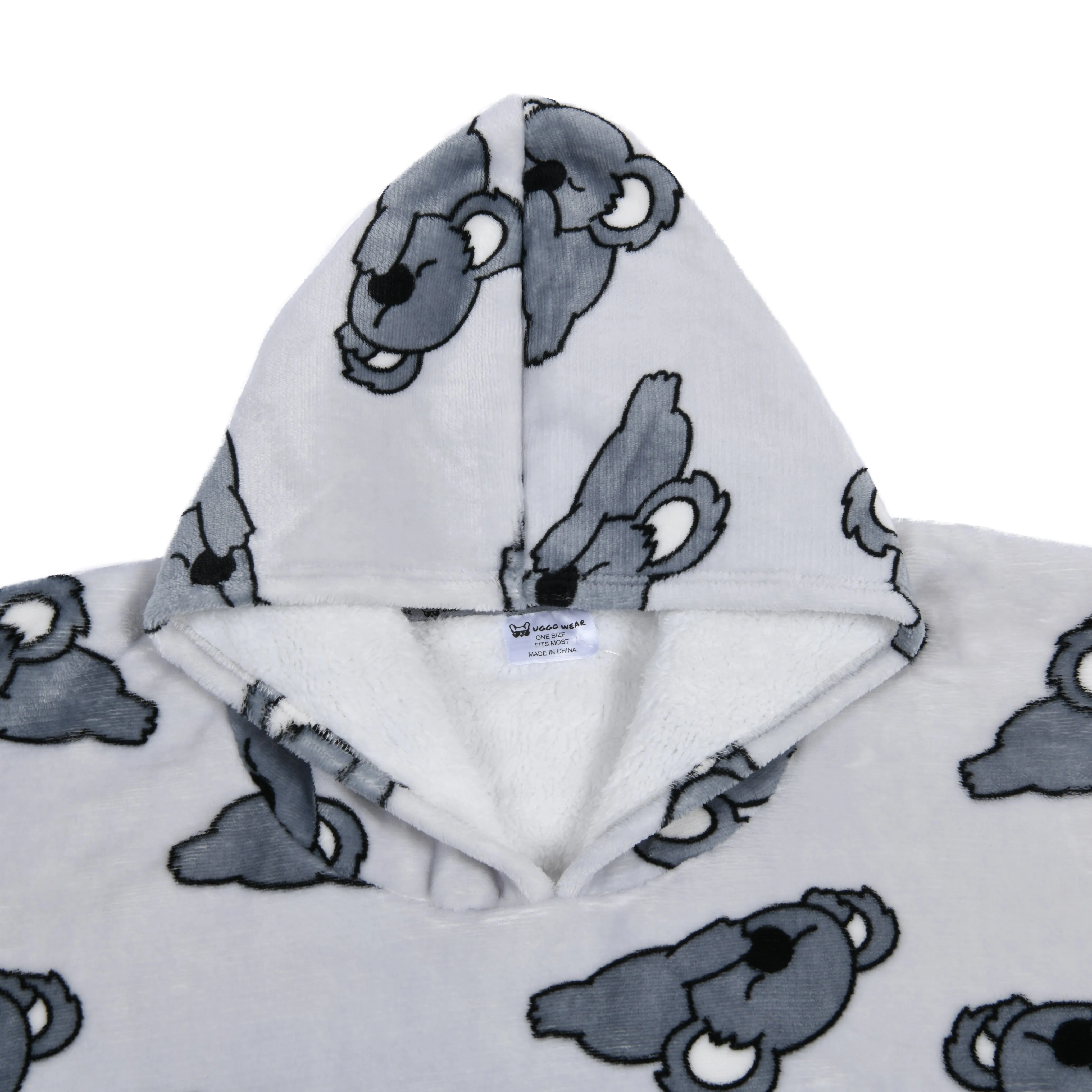 UGGOWEAR Giant Hoodie Bearly Awake Adult Light Grey
