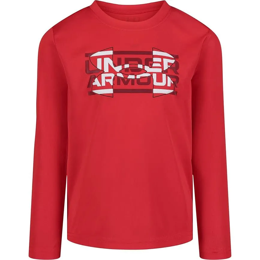 Under Armour Boys' UA Tech Mesh Logo Long Sleeve Tee - Red