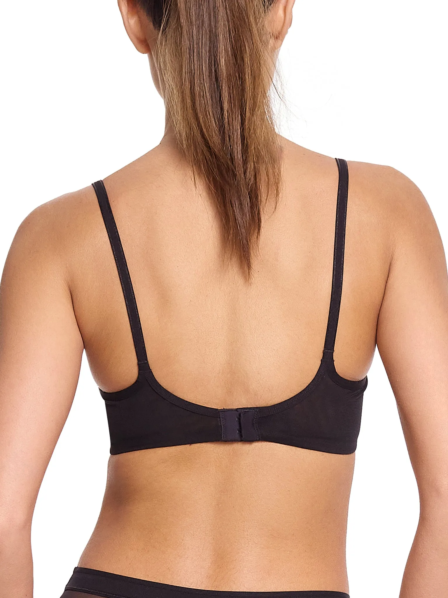 Unlined Mesh Underwire Bra Black