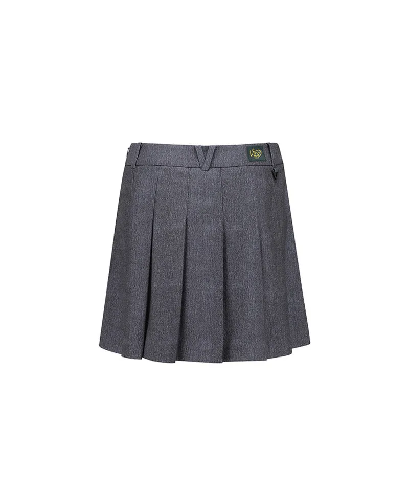 Vice Golf Atelier Women's Bonding Pleats Skirt - Mellange Gray