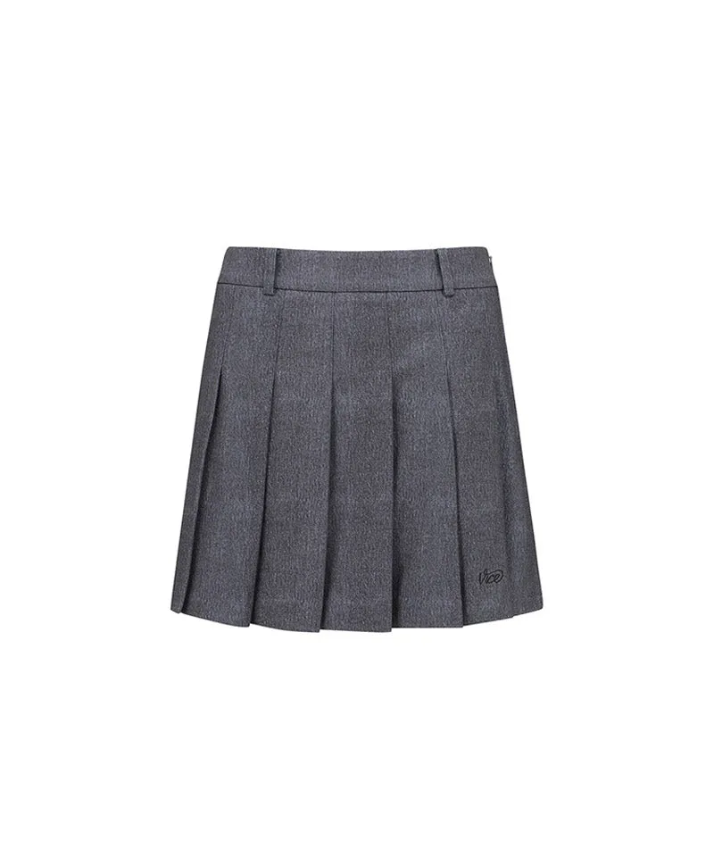 Vice Golf Atelier Women's Bonding Pleats Skirt - Mellange Gray