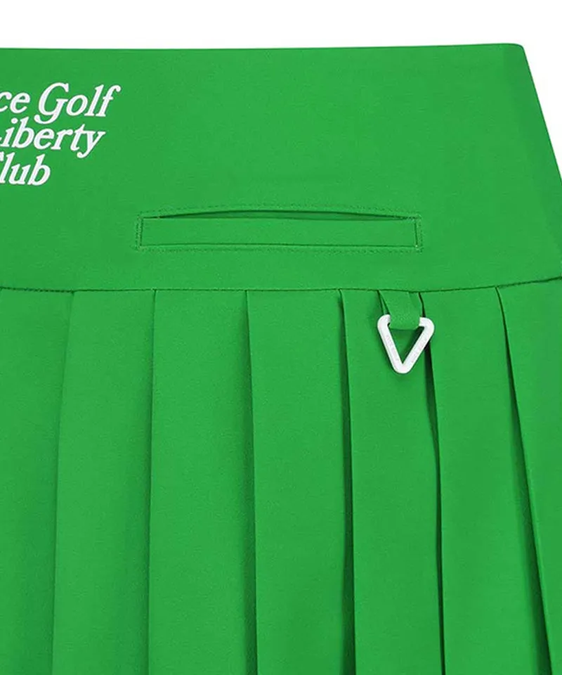 Vice Golf Atelier Women's Logo Waist Pleats Skirt  - Green