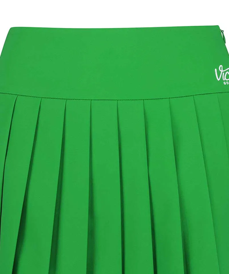 Vice Golf Atelier Women's Logo Waist Pleats Skirt  - Green