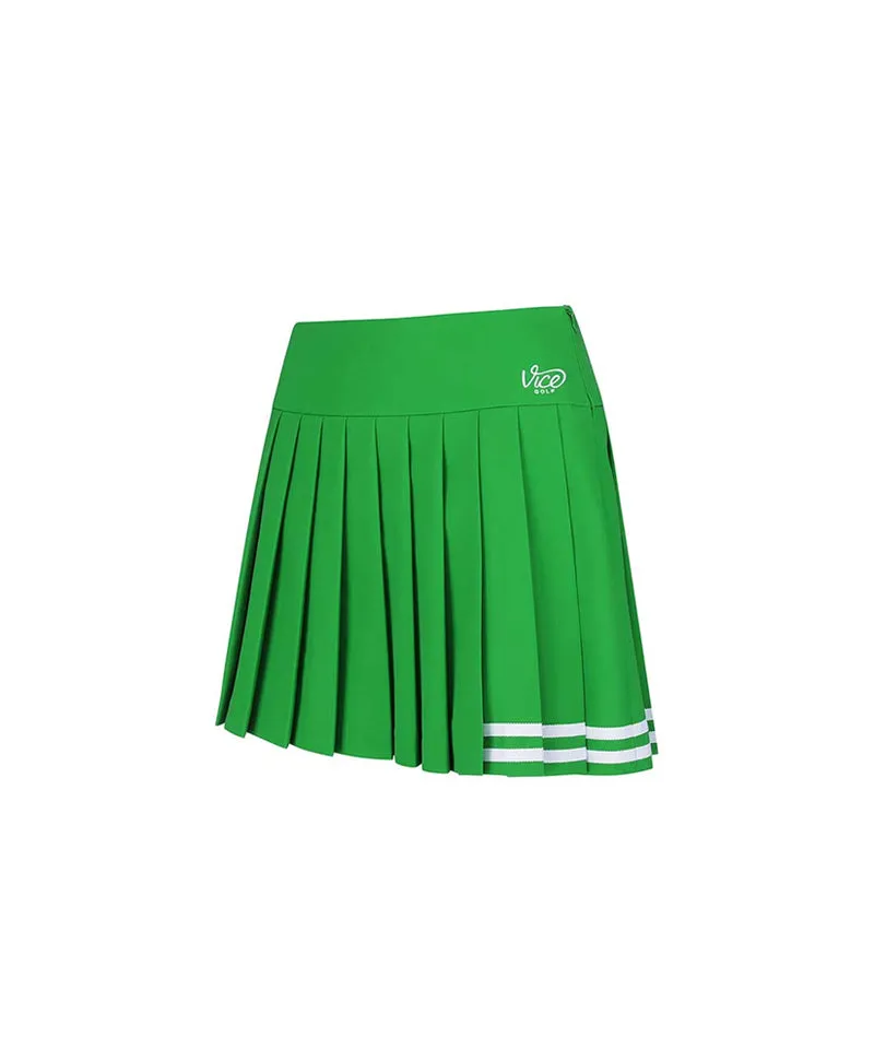 Vice Golf Atelier Women's Logo Waist Pleats Skirt  - Green