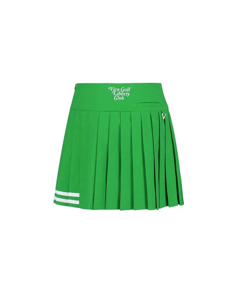 Vice Golf Atelier Women's Logo Waist Pleats Skirt  - Green