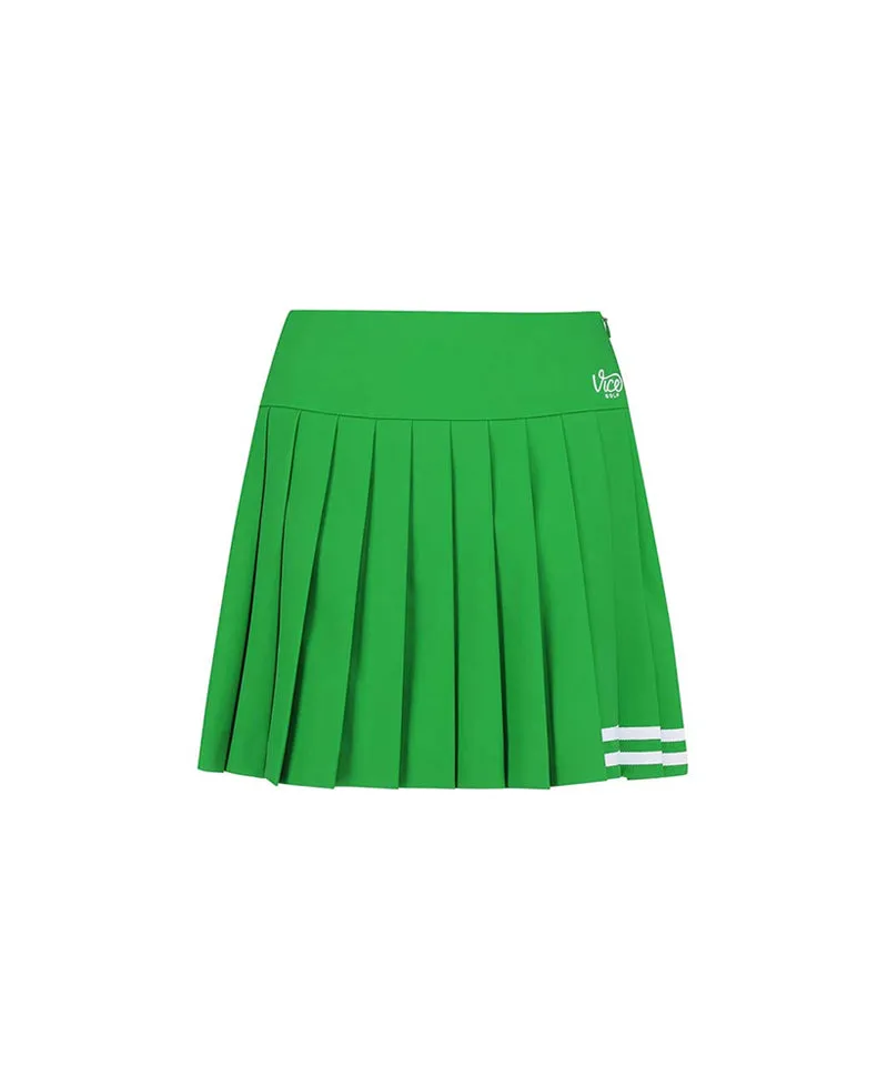 Vice Golf Atelier Women's Logo Waist Pleats Skirt  - Green