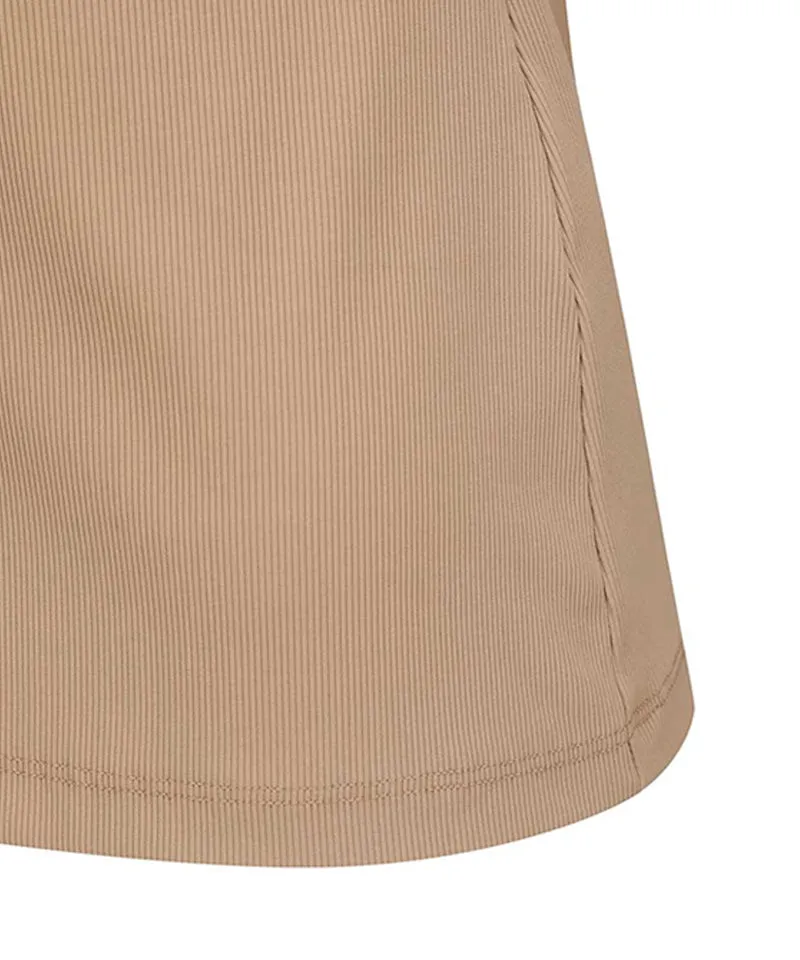 Vice Golf Atelier Women's Wide Collar Half Zip-Up Long Sleeve T-Shirt - Brown