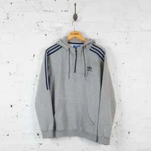 Vintage Adidas 1/4 Zip Up Hoodie - Grey - L