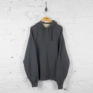 Vintage Champion 1/4 Zip Up Hoodie - Grey - L