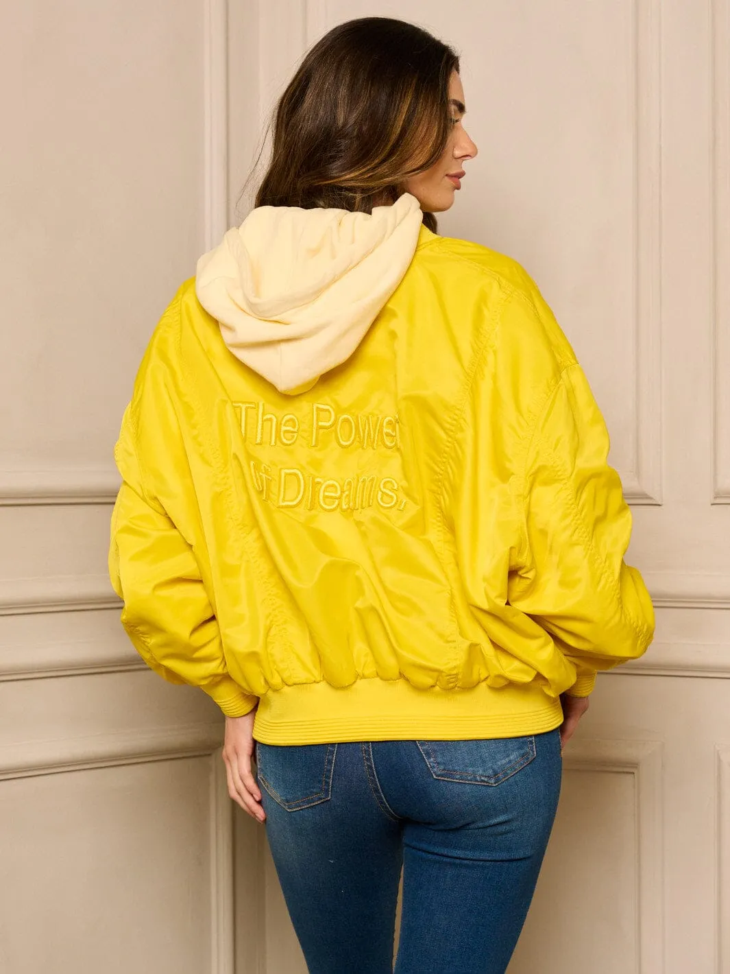 WOMEN'S LONG SLEEVE GRAPHIC HOODED REVERSABLE JACKET