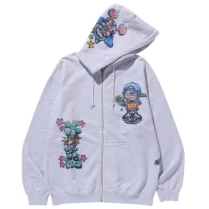 Xlarge - Painting Zip Up Hoodie Ash
