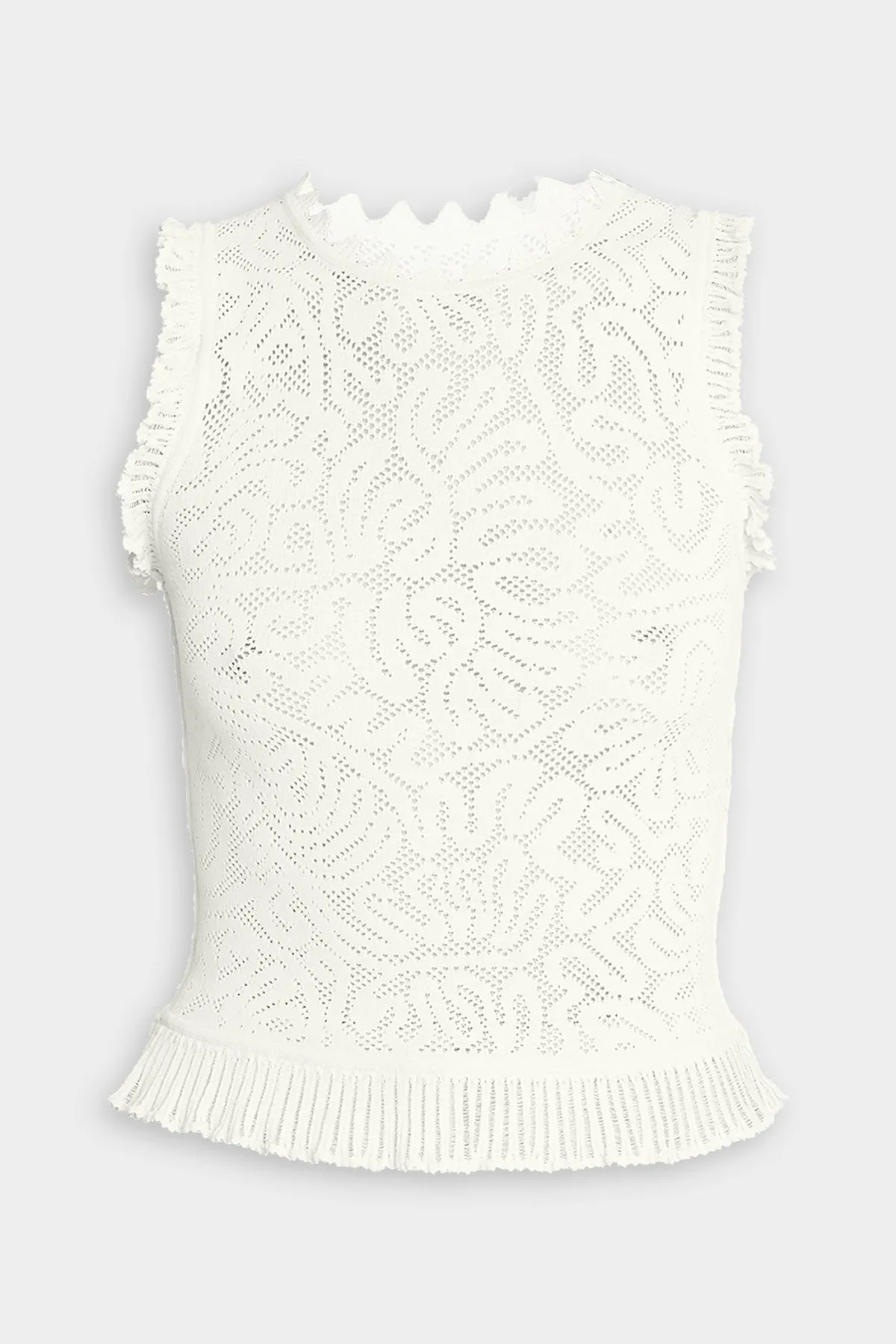 Zoe Mesh Tank Top in Alabaster